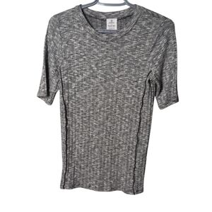 Evereve + Michael Stars Ribbed Gray Mix Shirt Size Small‎